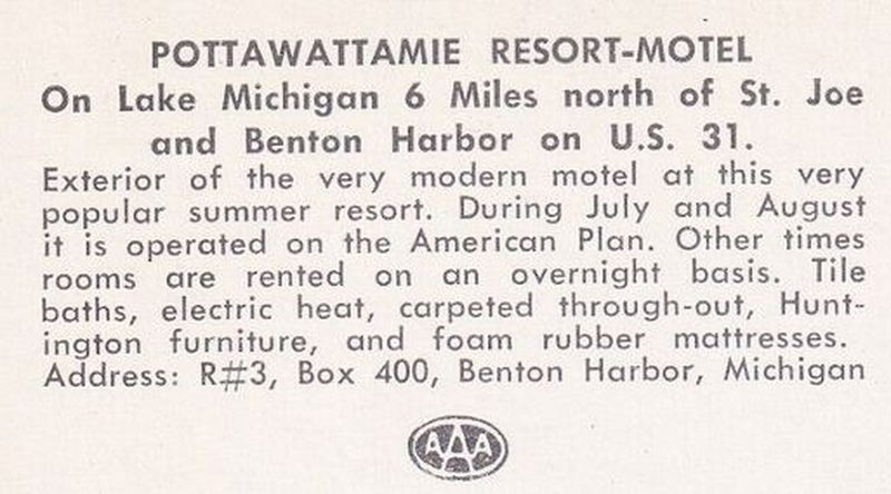 Pottawattamie Resort Motel - Vintage Postcard